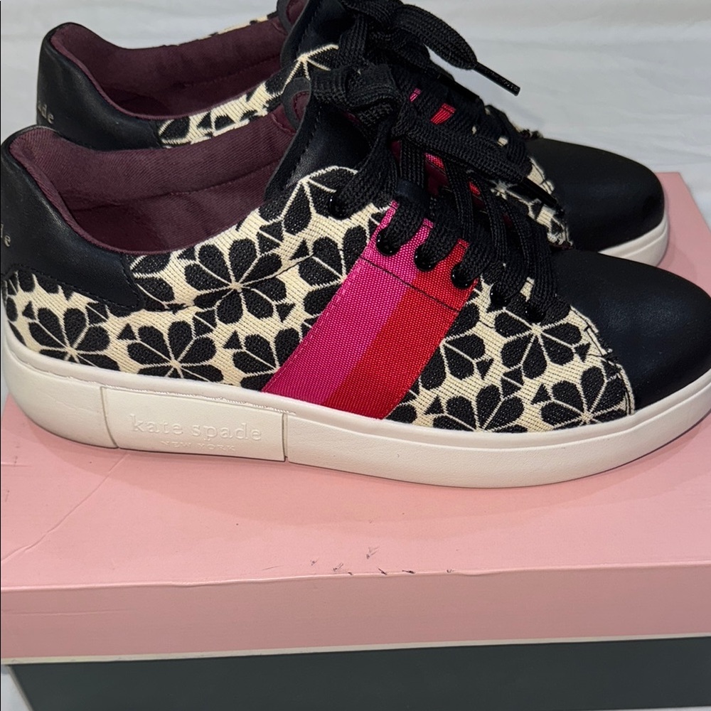 Kate Spade Black and Pink Signature design Sneakers!!